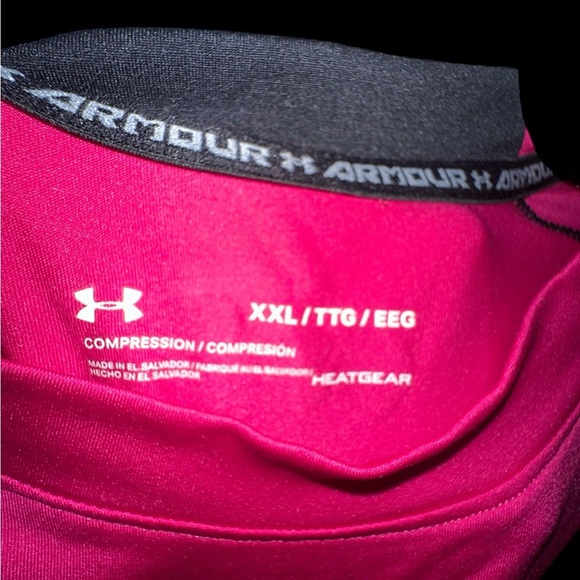 Under Armour Men's Pink and Black Compression Shirt size XXL - Picture 4 of 5